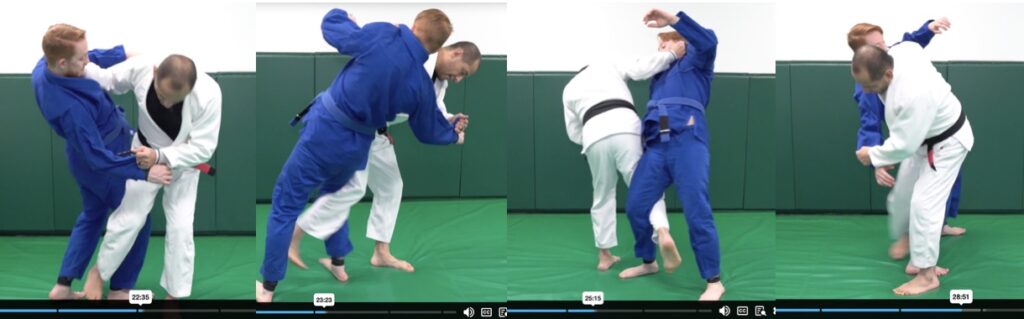 Different angles of the O Soto Gari technique, taken from the Sport Basics Gi: Attacks

